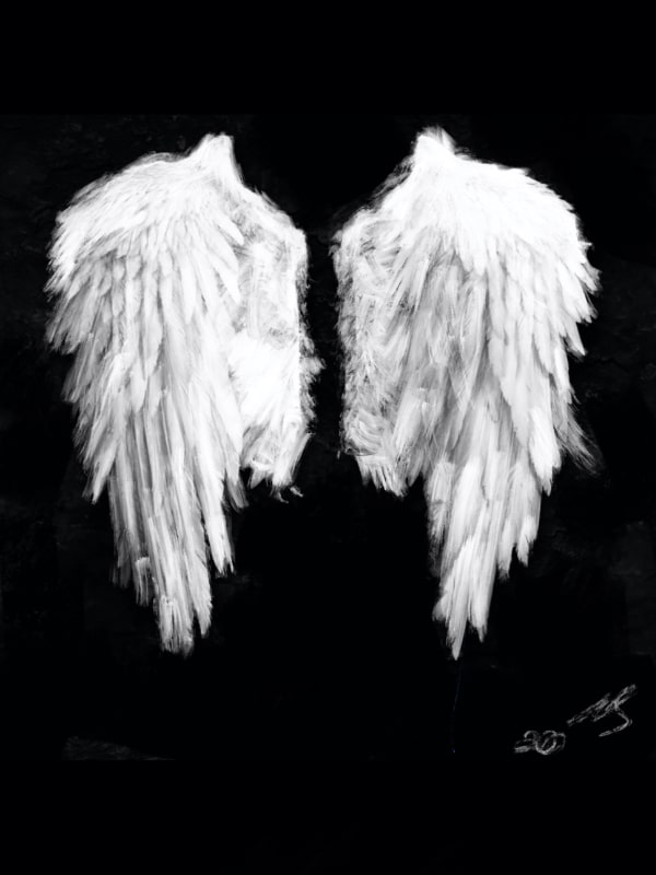 Weiße Flügel auf Marmor Grund // soft wings, Stefan Vrakela